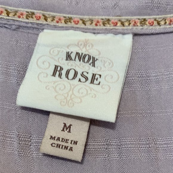 Knox Rose Button Down Sleeveless Tunic Tank Lavender Size M - Picture 2 of 5